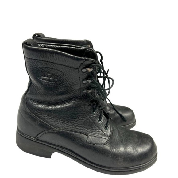 Dansko Leather Boots Black Closed Round Toe Lace-Up Block Heel Unisex Style 41 - Picture 1 of 12